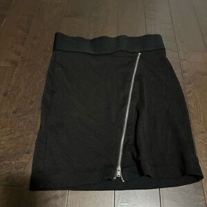 BCBG Black Mini Skirt with Zipper - Size XS